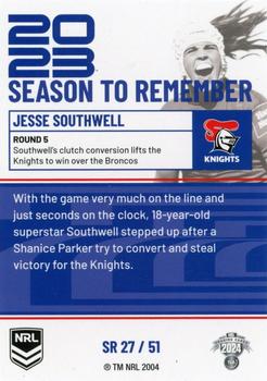 2024 NRL Traders Titanium - 2023 Season To Remember #SR27 Jesse Southwell Back